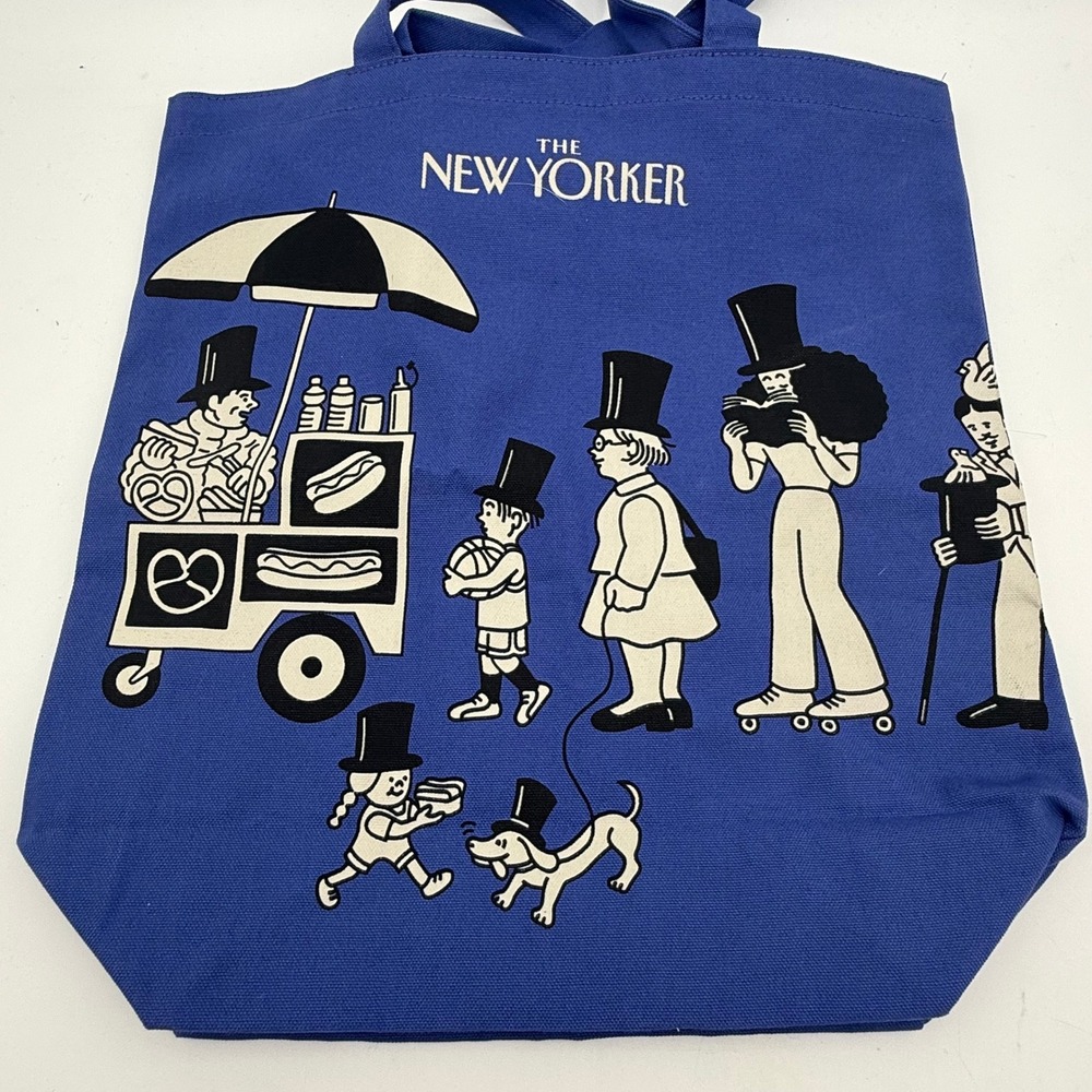 The New Yorker Tomi Um Blue Canvas Tote Bag Eustace Tilley Illustration